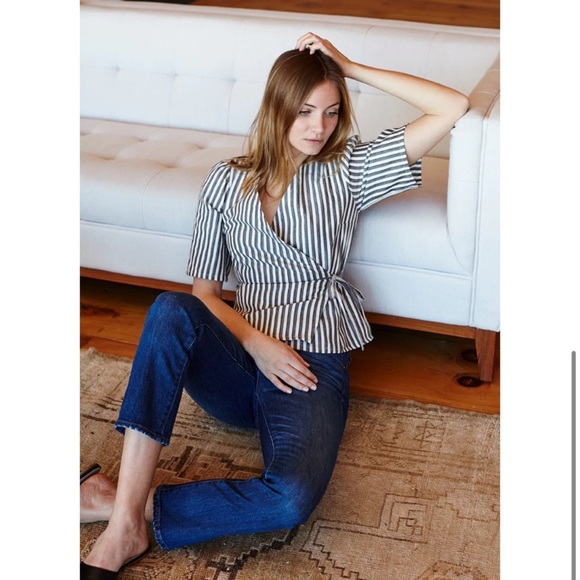 Emerson Fry striped wrap top size xsmall - Picture 1 of 11